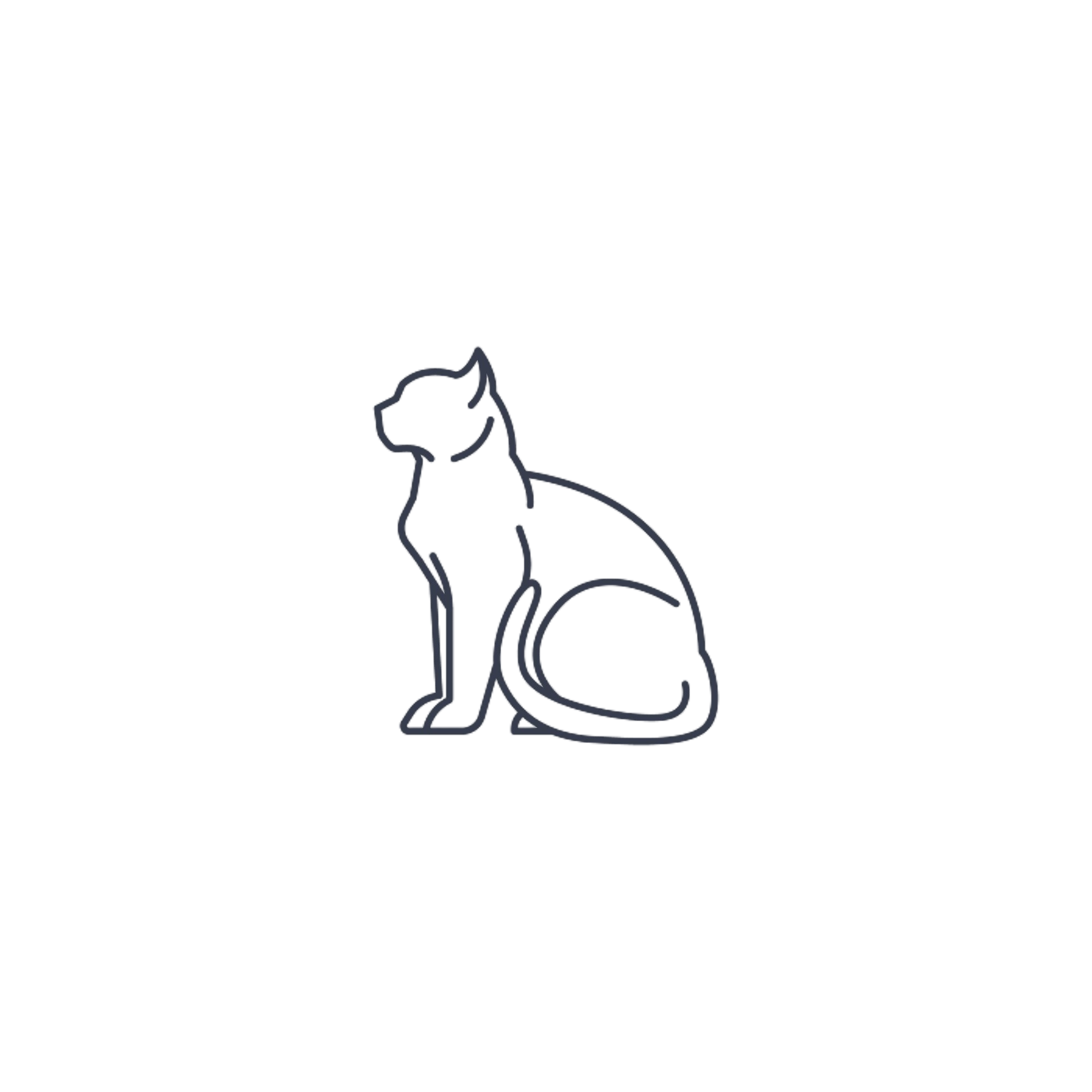 Flat Design Cat Outline Illustration